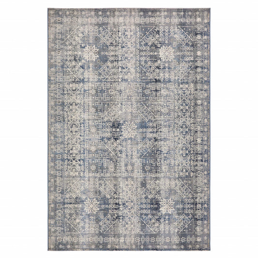 Kaşmir Halı Carpet Alaca Patchwork 7/24, 120 cm x 180 cm, albastru