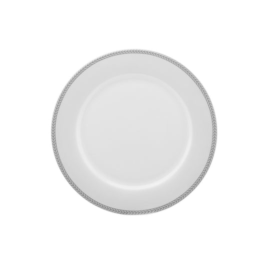 Roseanne, 24 Piece Porcelain Dinner Set for 6 People, White Platinum