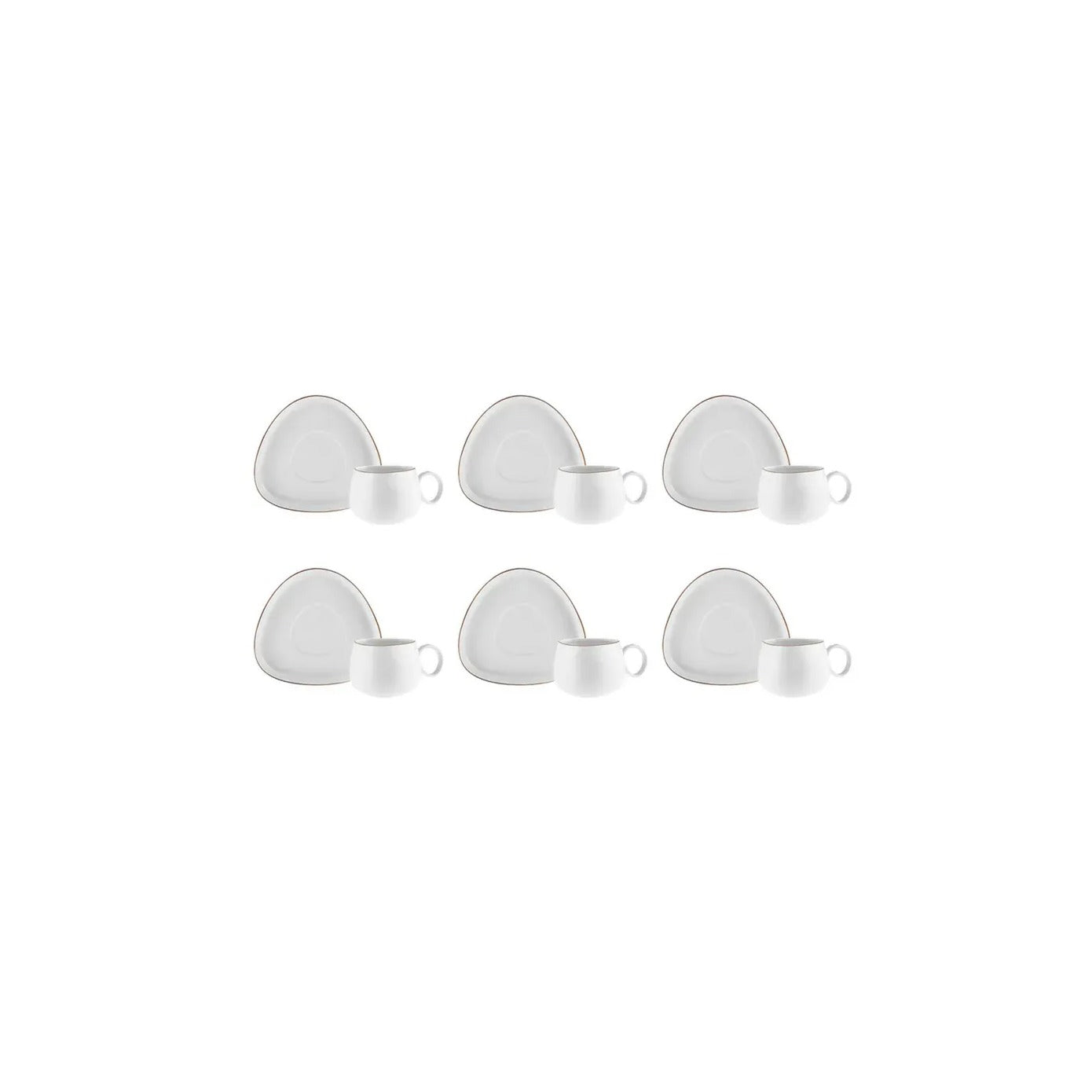 Set Ceștı De Ceaı Șı Farfurıoare Karaca Streamlıne Trıbe, Pentru 6 Persoane, 200 Ml