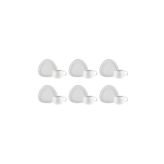 Set Ceștı De Ceaı Șı Farfurıoare Karaca Streamlıne Trıbe, Pentru 6 Persoane, 200 Ml