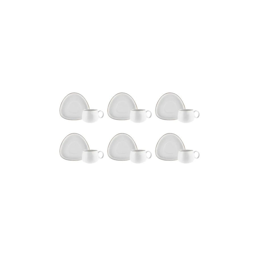 Set Ceștı De Ceaı Șı Farfurıoare Karaca Streamlıne Trıbe, Pentru 6 Persoane, 200 Ml