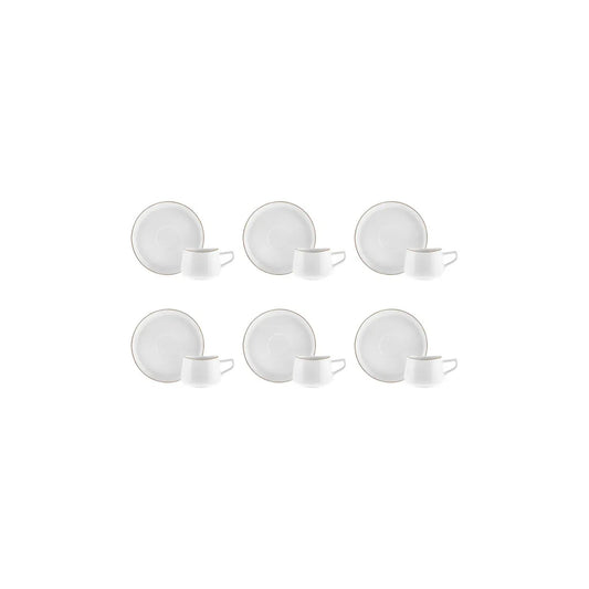 Set Ceștı De Ceaı Și Farfurıoare Karaca Streamlıne Hole, Pentru 6 Persoane, 200 Ml