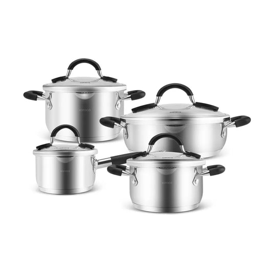 Kaarl, 8 Piece Stainless Steel Cookware Set, Induction, Anthracite Silver