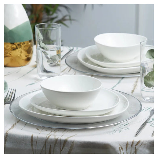 Catrice, 18 Piece Porcelain Dinner Set for 6 People, White