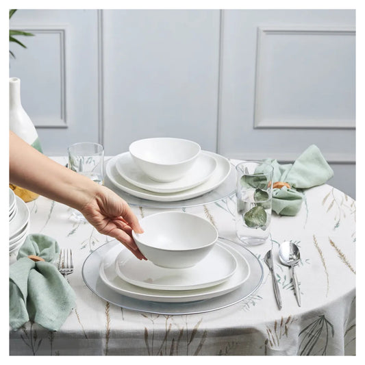 Catrice, 18 Piece Porcelain Dinner Set for 6 People, White