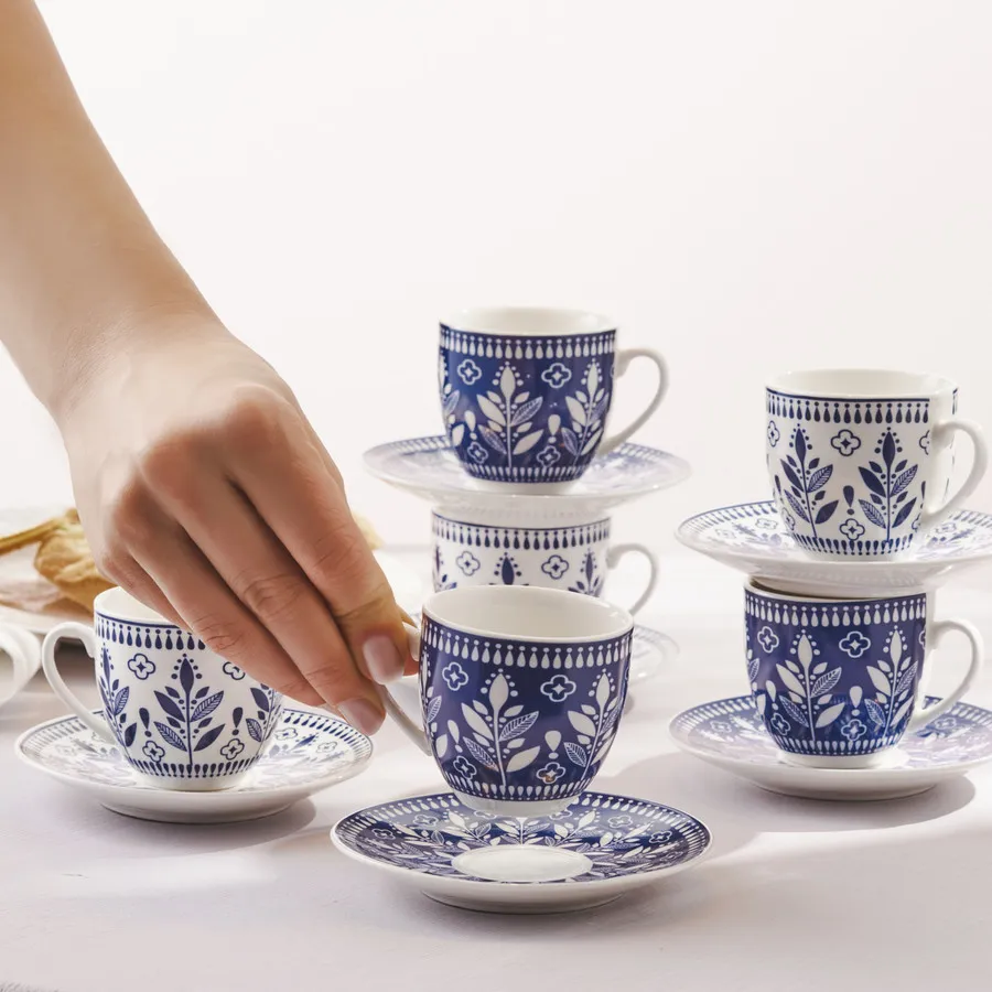 Peyker, 12 Piese, Set de cești de Cafea Turcească Pentru 6 persoane, 85ML