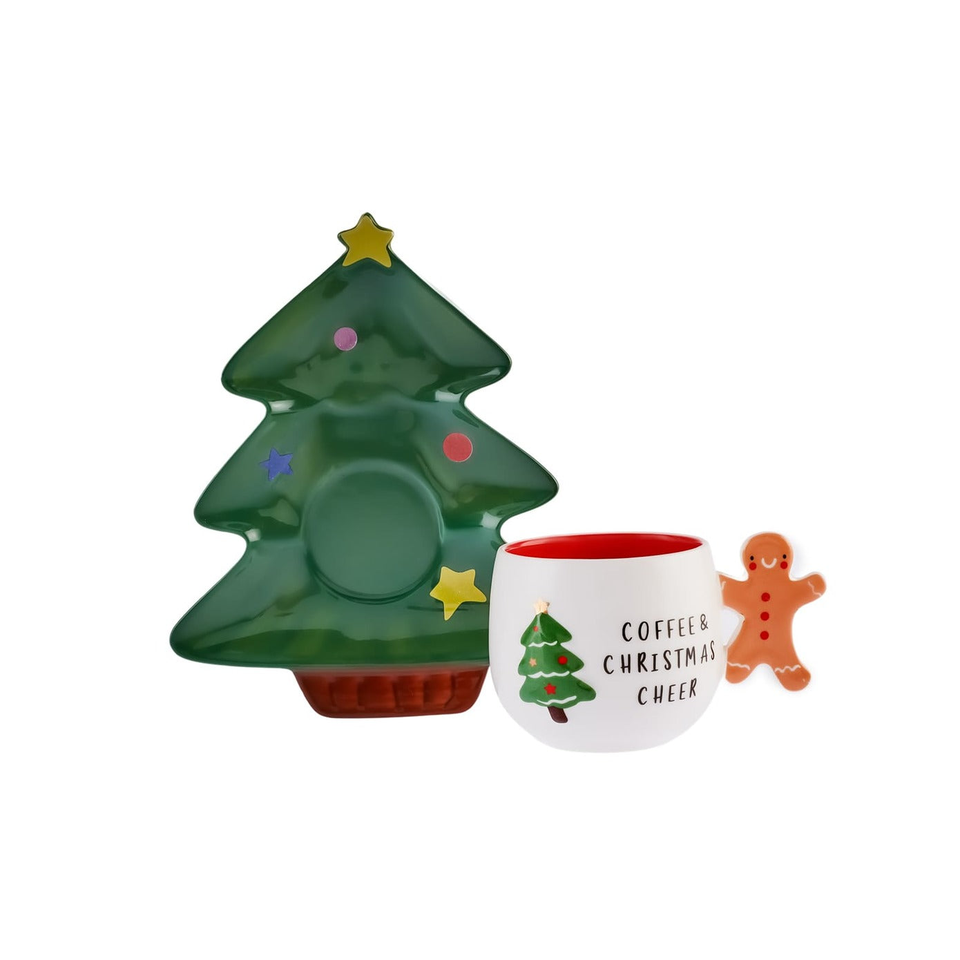 Set de Ceai din 2 Piese din Porțelan Karaca Christmas, 180 ml