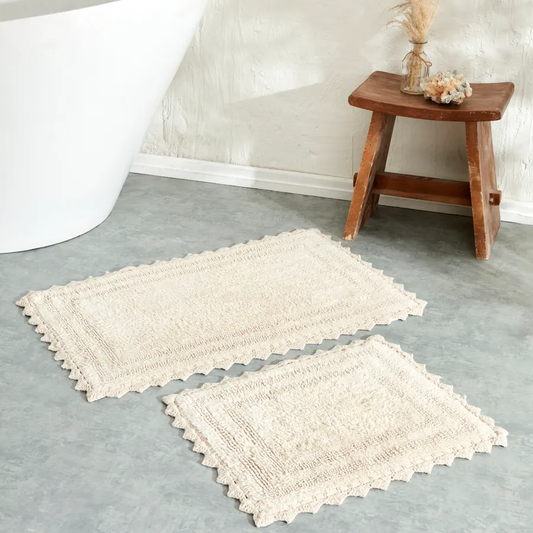 Frame, Bath Mat Set, 2 Piece, Beige