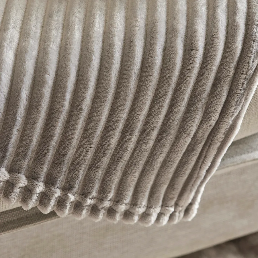 Ruby Stripe Wellsoft, Double Blanket, Grey