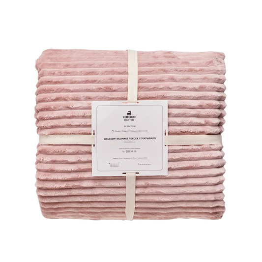 Ruby Stripe Wellsoft, Single Blanket, Pink