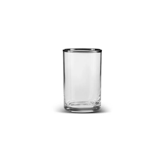 Işıl, 6 Piece Glass Small Water Glass Set, Transparent Platinum