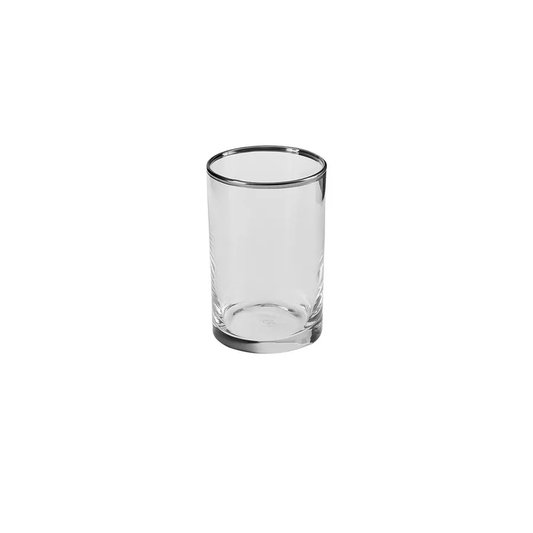Işıl, 6 Piece Glass Small Water Glass Set, Transparent Platinum