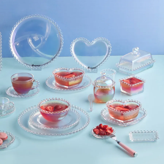 Rory, Glass Tea Cup and Saucer, 200ML, Transparent