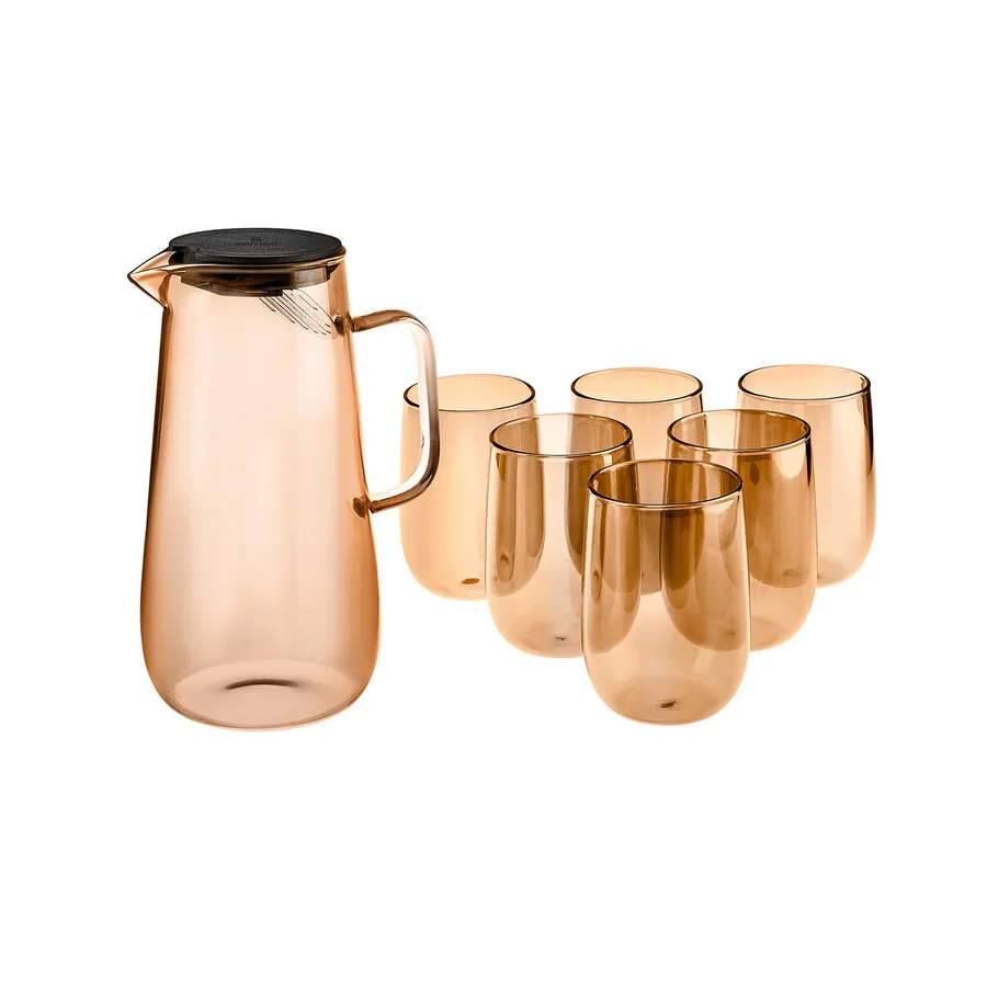 Parma, 7 Piese, Set de Pahare, Amber