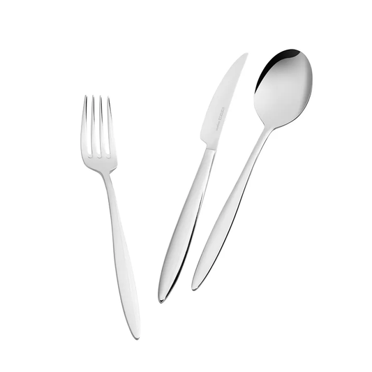 Novara, Elegance, 84 Piece Stainless Steel Cutlery Set for 12 People, Silver