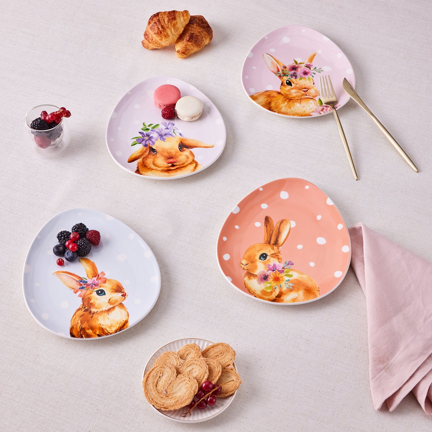 Easter, 4 Piese, Set de Farfurie pentru Tort