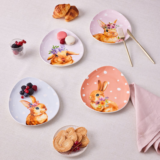 Easter, 4 Piece Cake Plate Set