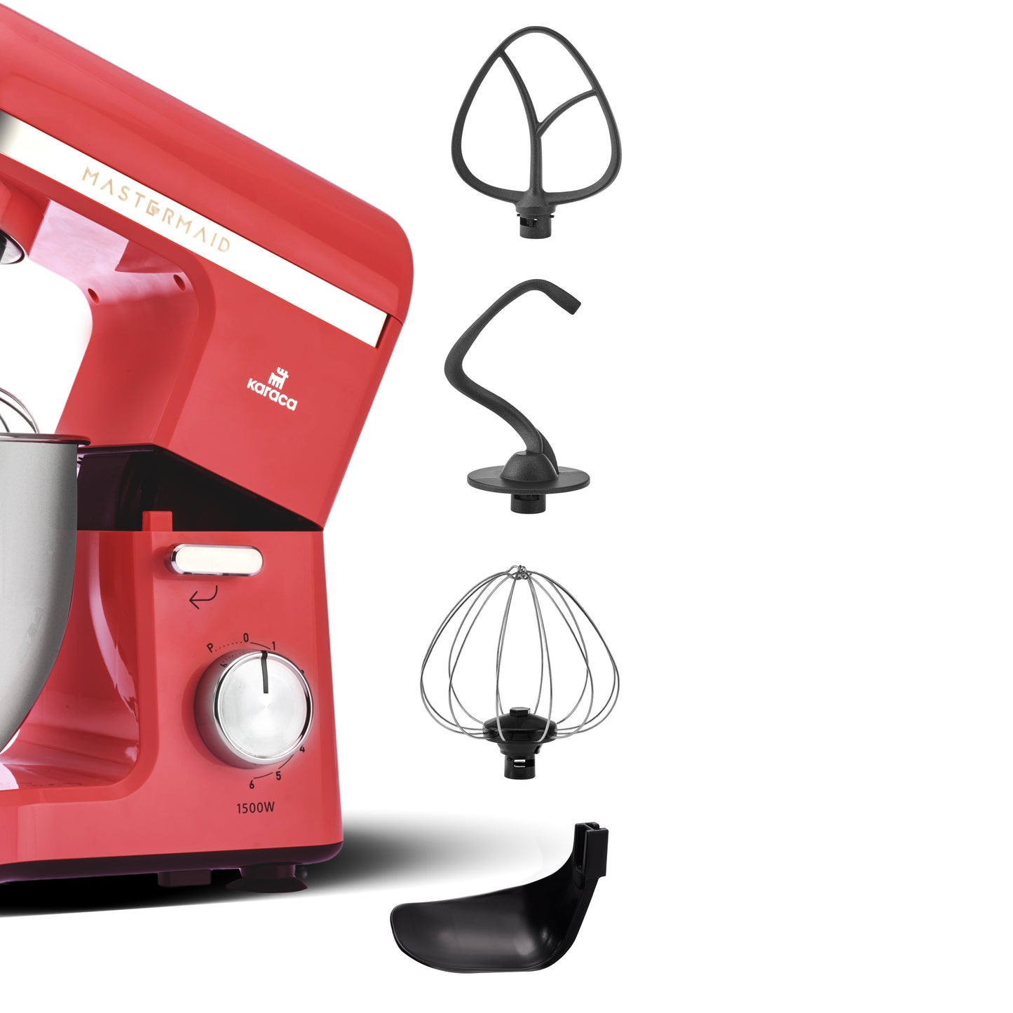 Mastermaid Chef Pro, Twin-Arm Stand Mixer, Imperial Red, 1500W, 5 LT