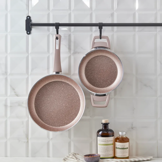 2 Piece Biogranite Pan Set, Induction, Rosegold