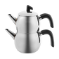 Karaca Belinay Stainless Steel Induction Teapot Set, Small, Silver Black