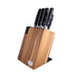 Karaca Create Set 8 cutite Otel inoxidabil, Negru, Cu bloc din lemn