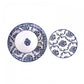 Karaca Porcelain Dinnerware Set for 6, 24 Piece, Blue White