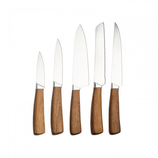 Karaca Swan Knife Set with Block, 6 Piece, White