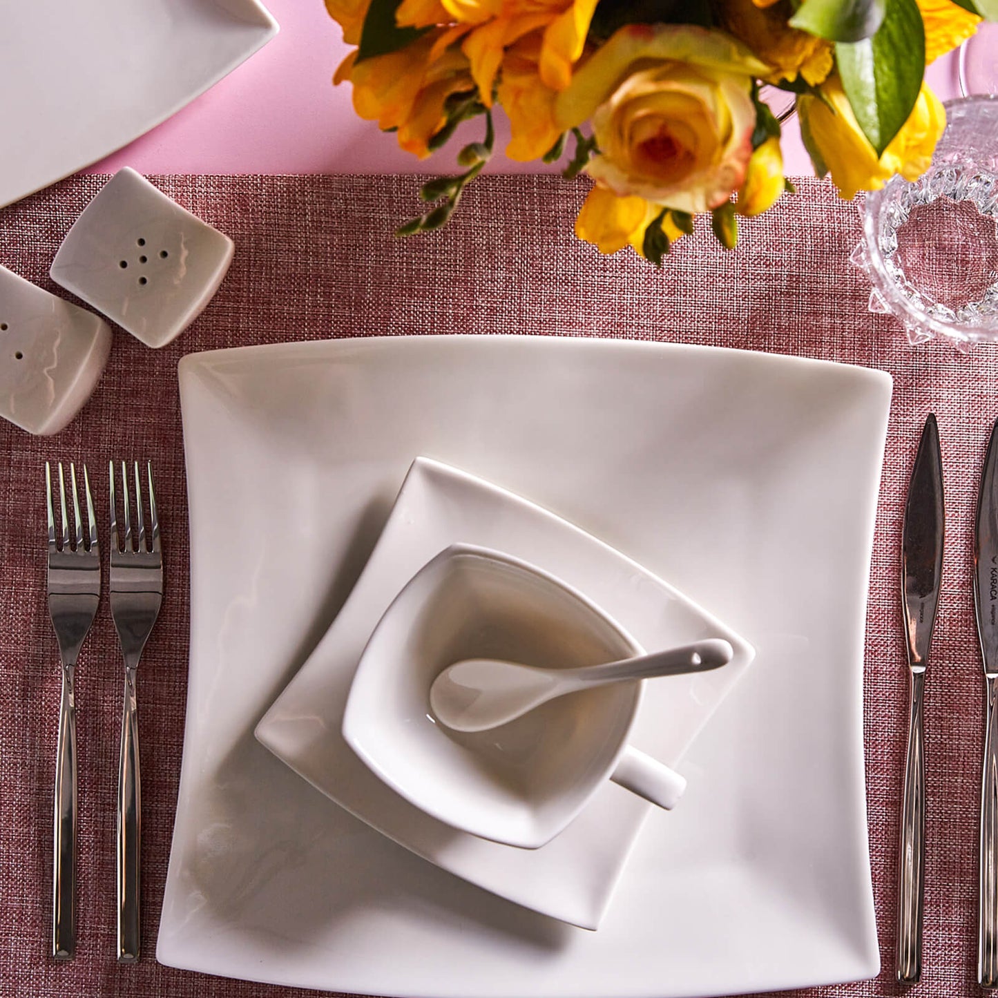 Karaca Perfect White 32 Bucăți Set de Servire/Mic-dejun din Porțelan pentru 6 Persoane