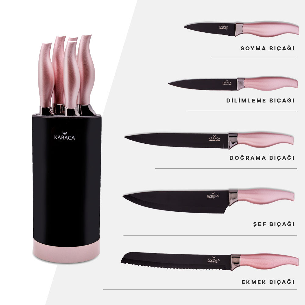 Karaca Rose Gold set 6 cutite