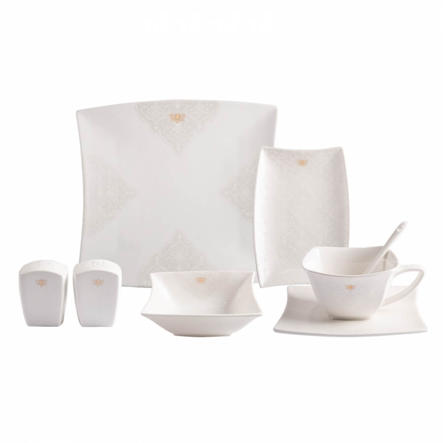 Set de mic dejun/cină din porțelan Karaca Royal Bee, 32 de piese, pentru 6 persoane