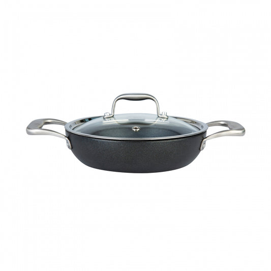 BioDiamond Pro, 6 Piece Non-Stick Shallow Stock Pot Set, Induction, Black