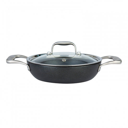 BioDiamond Pro, 6 Piece Non-Stick Shallow Stock Pot Set, Induction, Black