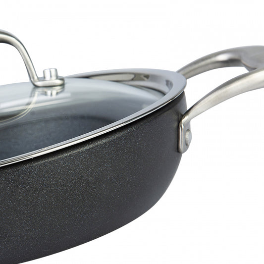 BioDiamond Pro, 6 Piece Non-Stick Shallow Stock Pot Set, Induction, Black