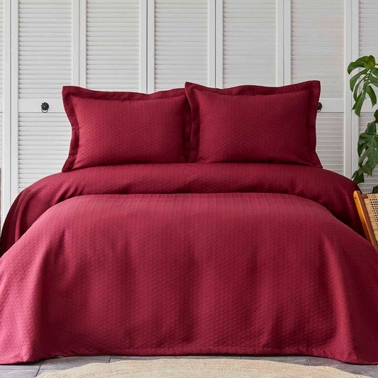 Charm Bold,  Bedspread Set, Single, Burgundy