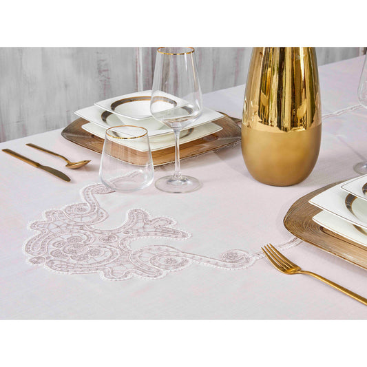 Karaca Home Ades Pudra French Lace Table Cloth 160 x 240 cm