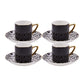Monochrome, 8 Piese, Set cești de Cafea Turcească pentru 4 persoane, 90ML, Multi