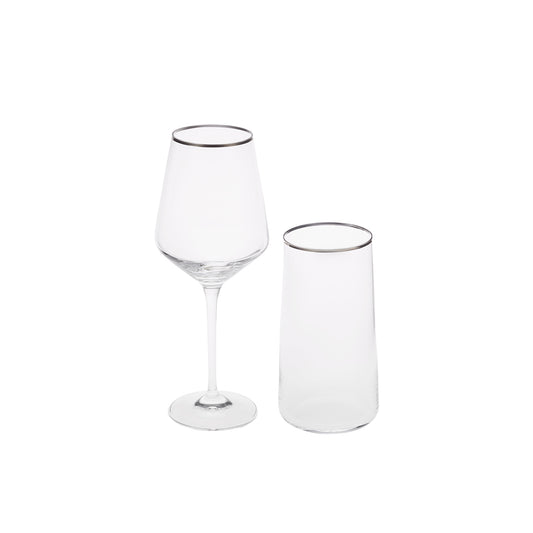 Karaca Ines 24-Piece Platin Glassware Set for 12
