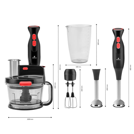 Robot de Bucătărie Karaca Pro-Multimax Negru-Roșu 2000 W